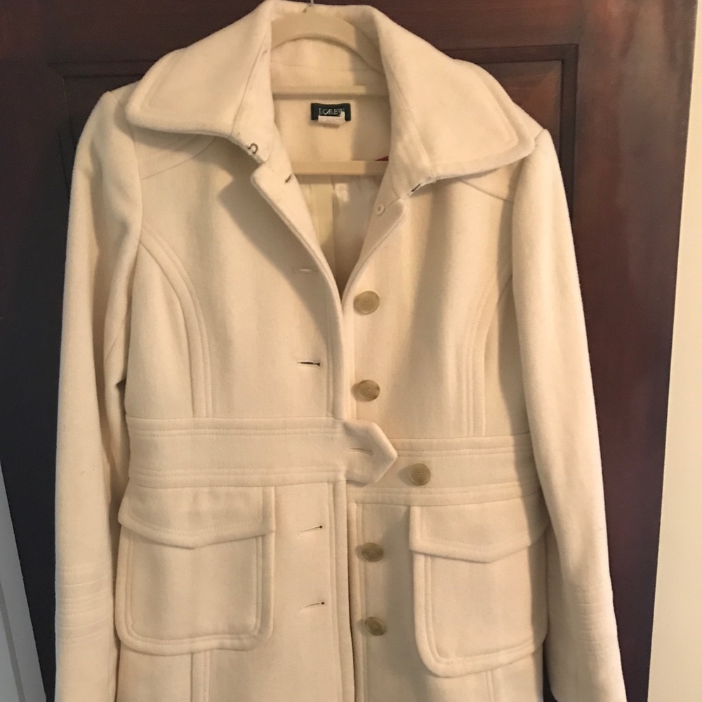 J Crew cream pea coat